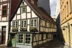 Schwerin, eines der ältesten Häuser von 1698 in der Schweriner Altstadt.