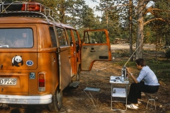 Unser erstes "Wohnmobil" war ein selbst ausgebauter VW Bus T2
