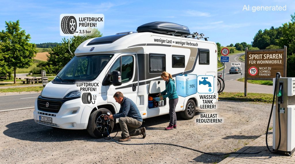 Sprit sparen mit dem Wohnmobil